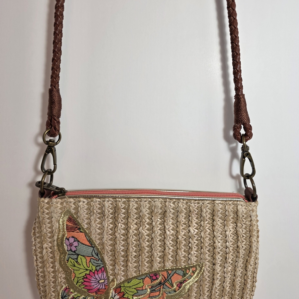 Sakroots Floral Butterfly Woven Crossbody Bag - Picture 9 of 12